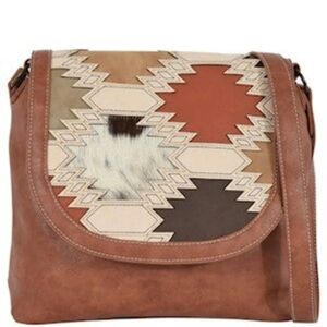 Trenditions CATCHFLY CROSSBODY Le SOUTHWEST LEATHER W/BRINDLE INLAY BOHO